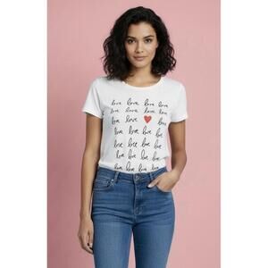 J.CREW VINTAGE Women’s Cotton ‘love’ Collectors Tee In White-Size XS